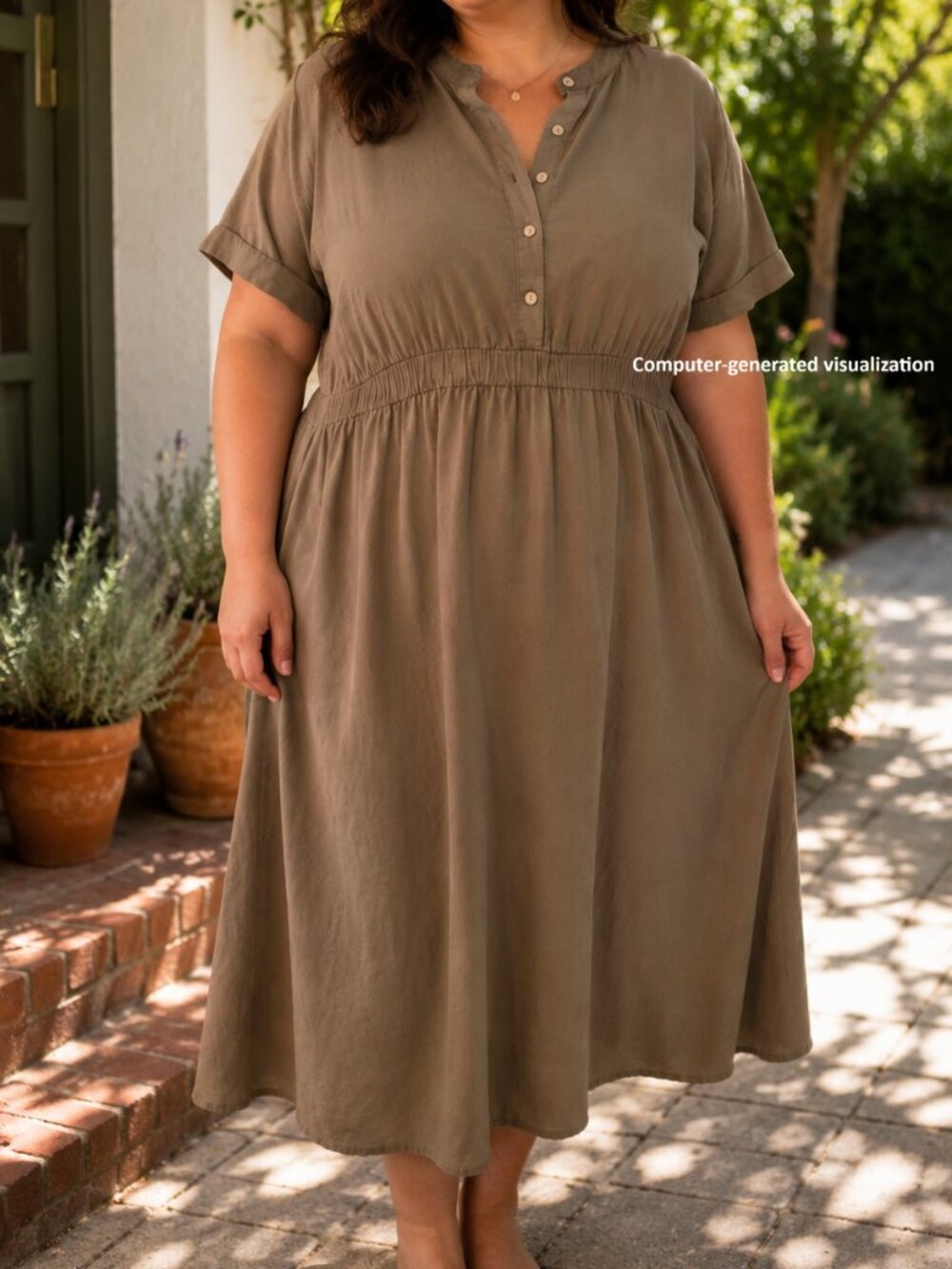 SHEIN Curve 5X 100% Cotton Olive Dress